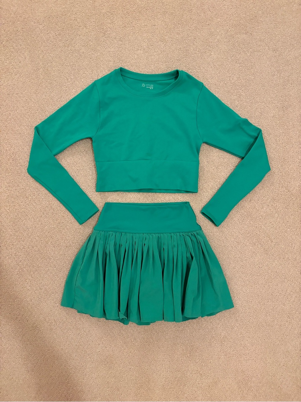 OFFLINE by Aerie Real Me Emerald Green Activewear Tennis Set XS